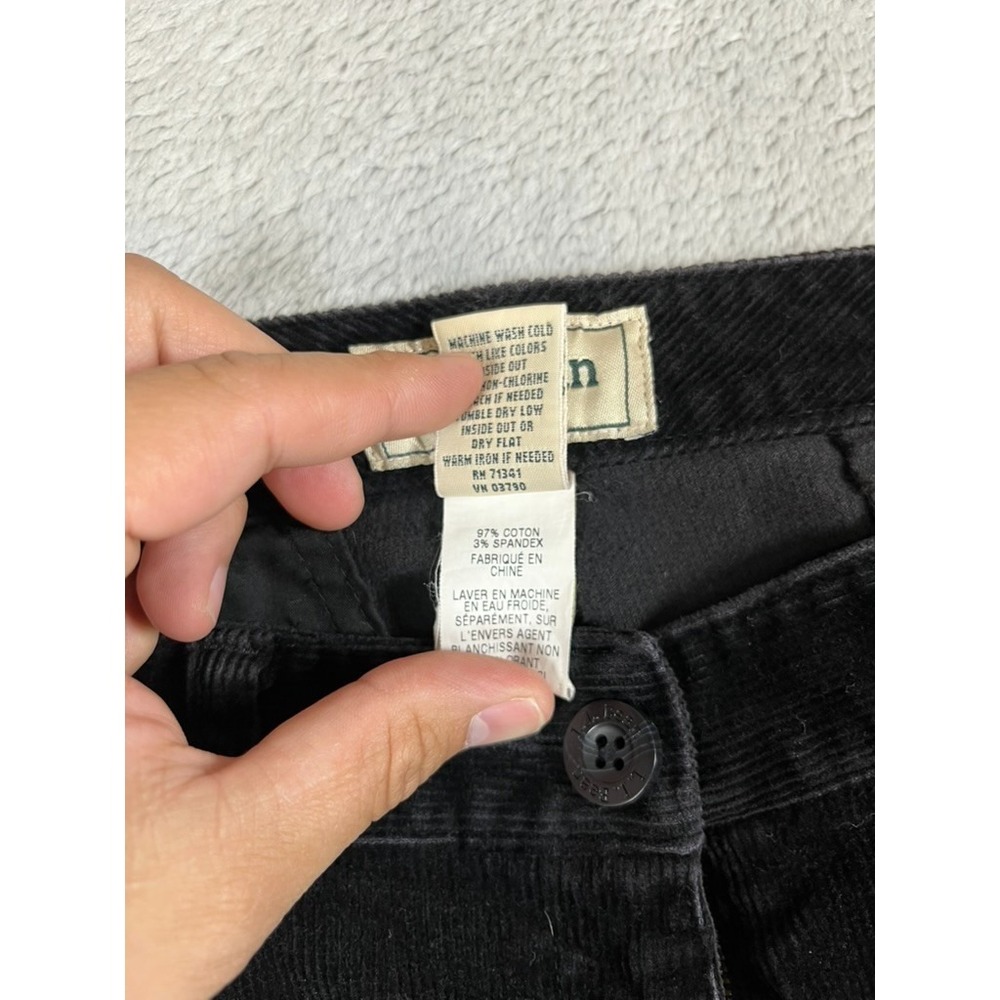 LL Bean Classic Curvy Fit Curvey Sz 10 Petite Black Corduroy Straight Mom - Picture 7 of 9